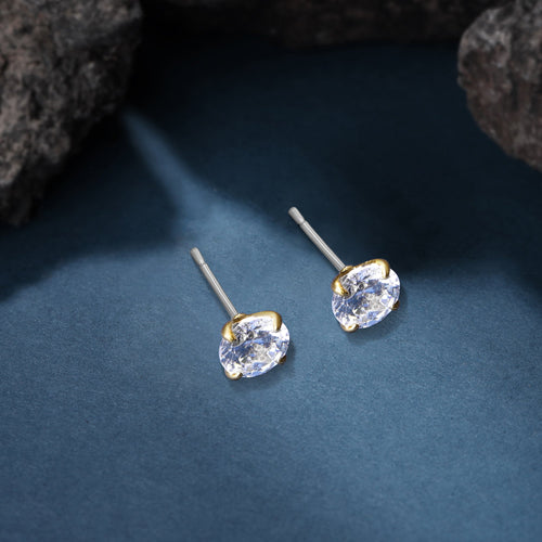 Accessorize London Women's Z Real Gold Plated Cubic Zirconia Large Bling Stud Earrings