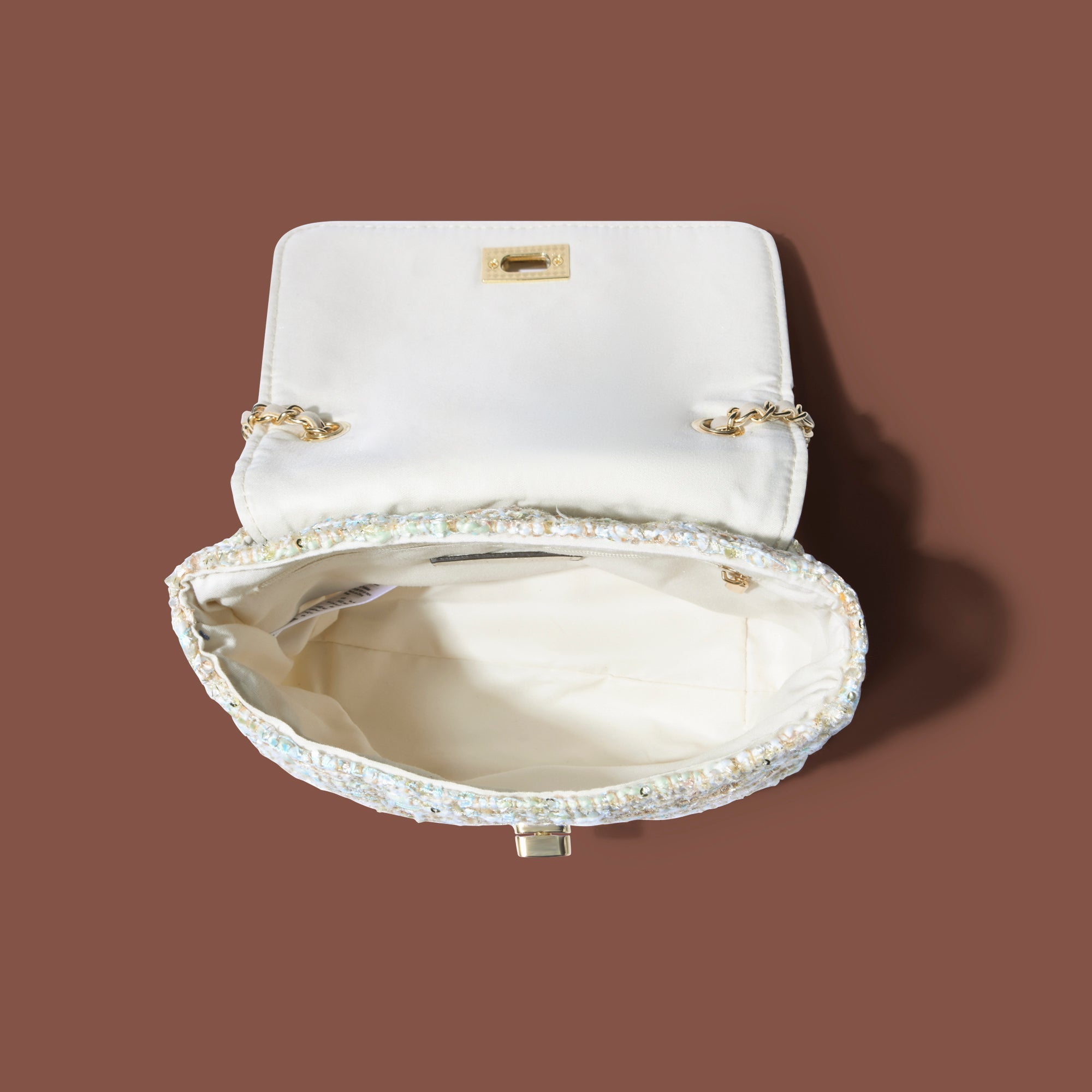 Buy Pastle Boucle Woven Twistlock Sling Bag Online