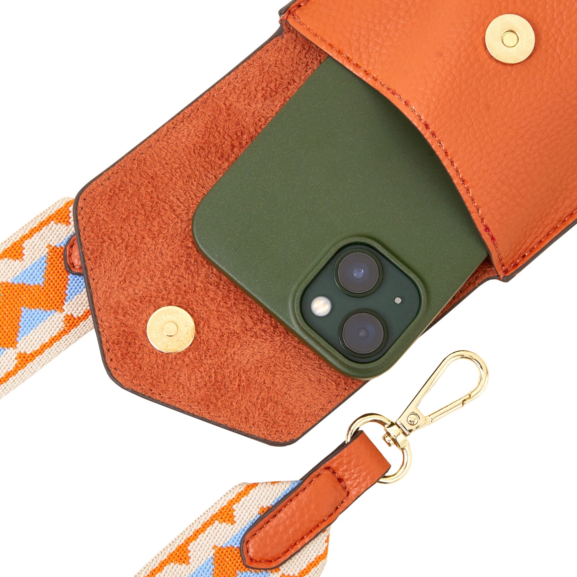 Orange Webbing Strap Phone Bag