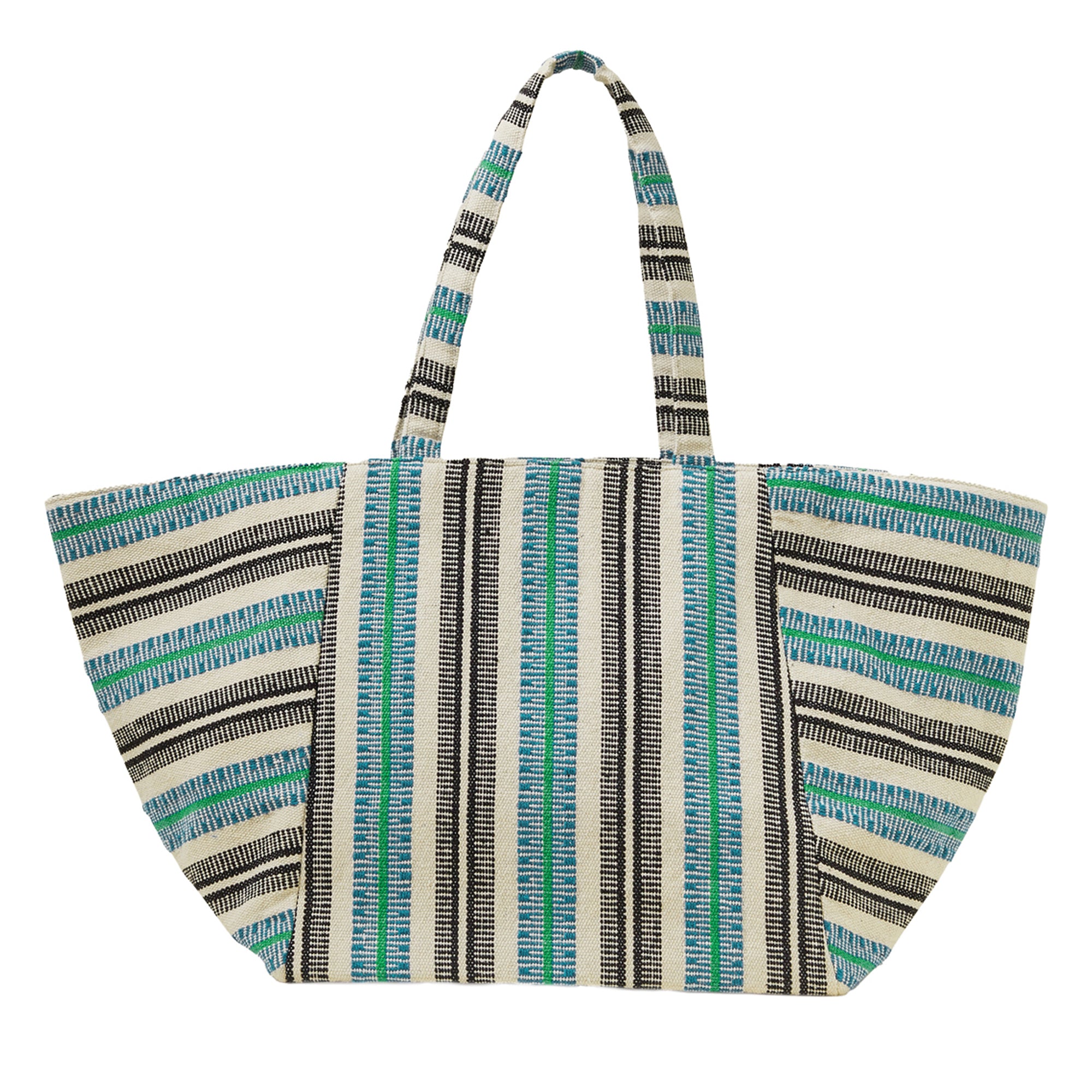 Green Stripe Winged Tote Bag