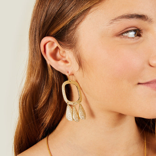 Accessorize London Women's Gold Statement Square Earrings