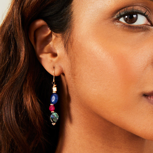 Accessorize London Women's Multi Mixed Bead Drop Earrings