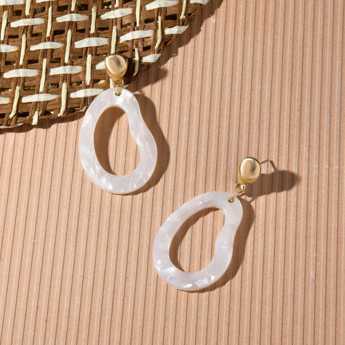 Accessorize London Women's White Organic  Resin Drop Earrings