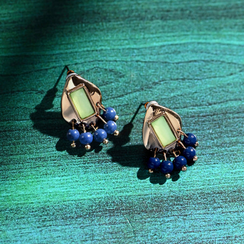 Accessorize London Women's Gold Gem Inlay Stud Earrings
