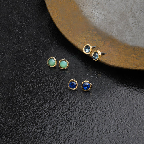 Accessorize London Women's Multi Organic Molten Studs Earrings Pack Of 3