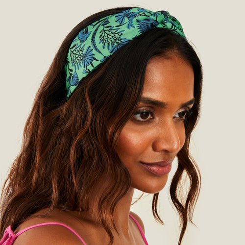 Accessorize London Women's Green Jungle Knot Headband