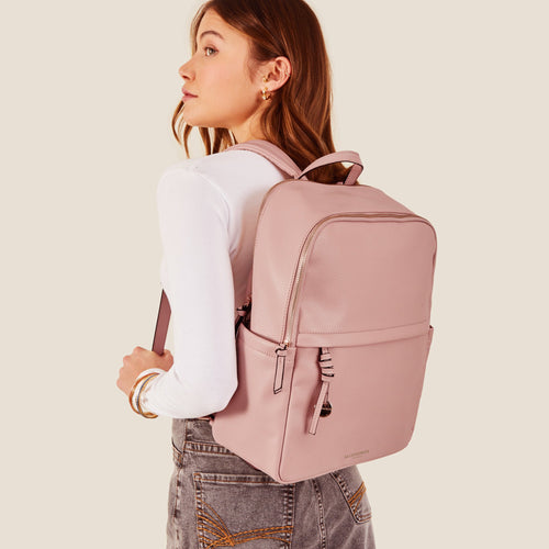 Accessorize London Women's Zip Around Backpack-Light Pink