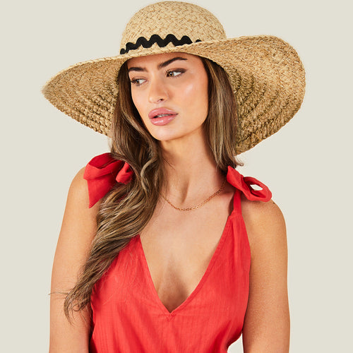 Accessorize London Women's Floppy Hat With Ric Rac Trim
