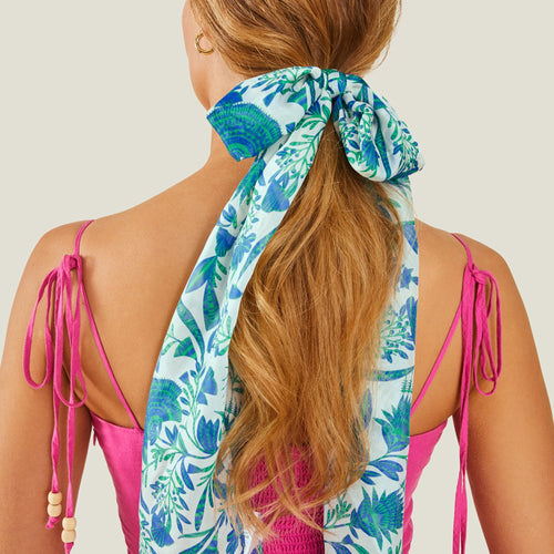 Accessorize London Women's Silk Fan Print Scarf