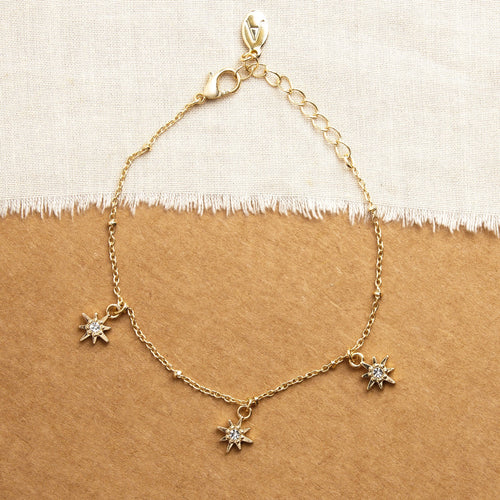 Accessorize London Women's Gold Starburst Station Bracelet