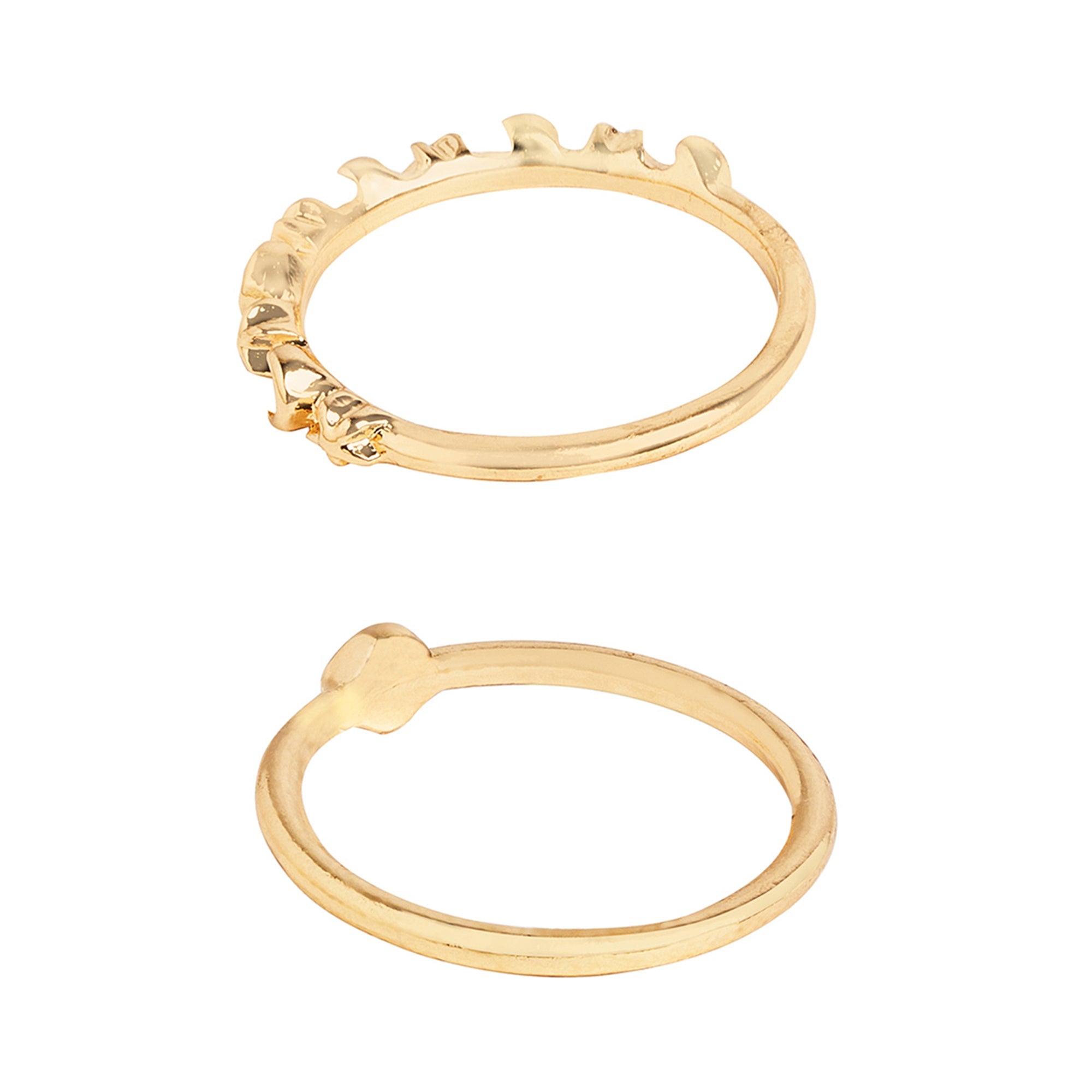 Small Gold Star And Moon Rings Pack of 2 