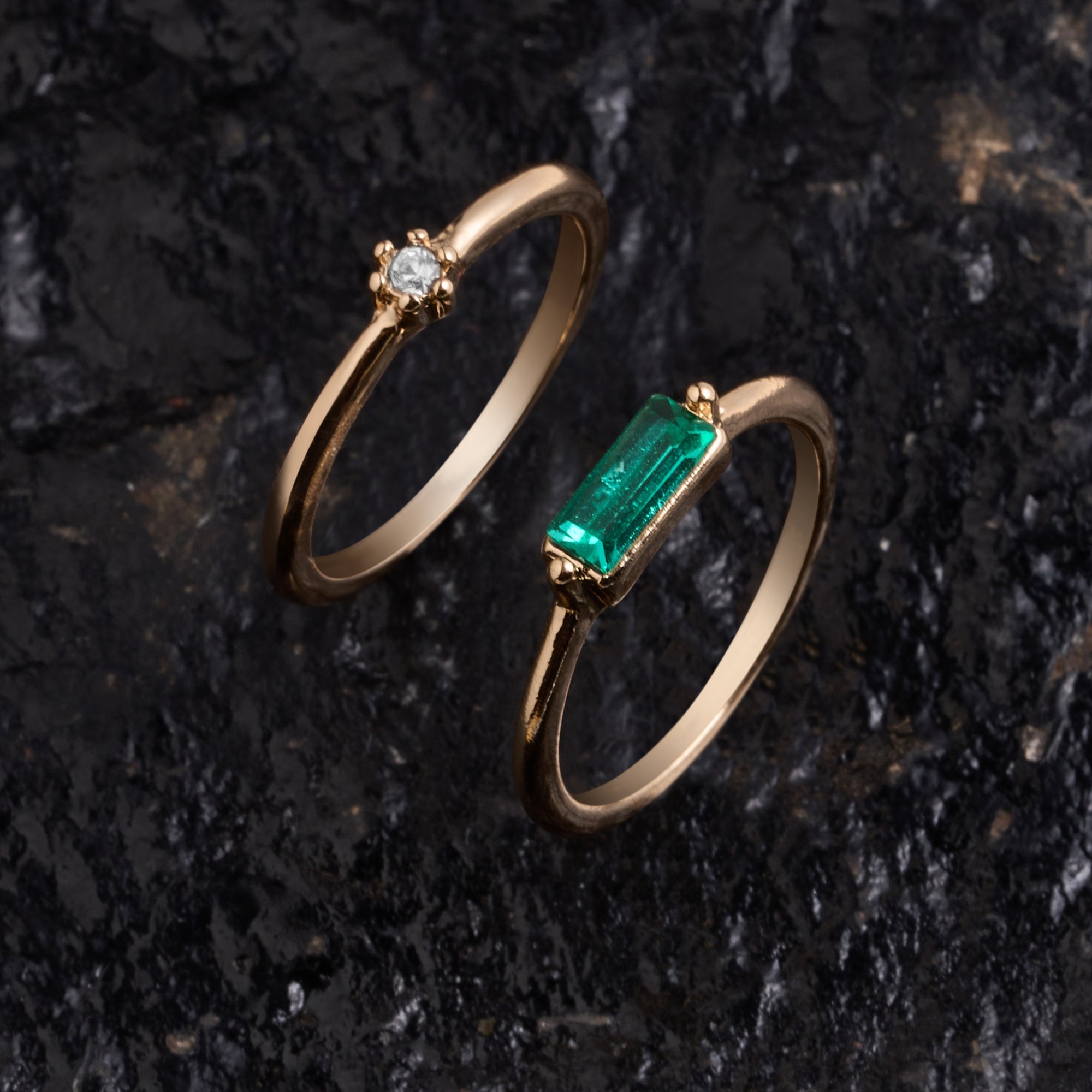 Accessorize London Women's Gold Stone Rings Pack of 2 - Large ...