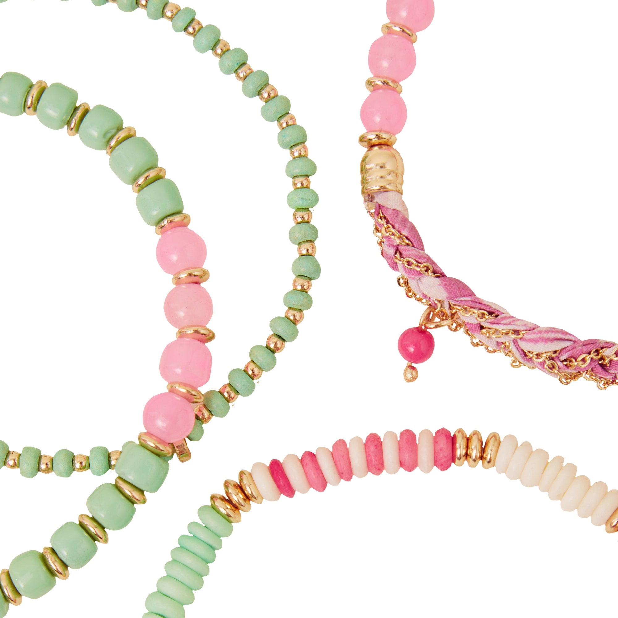 Pink Printed Stretch Bracelets pack of 4
