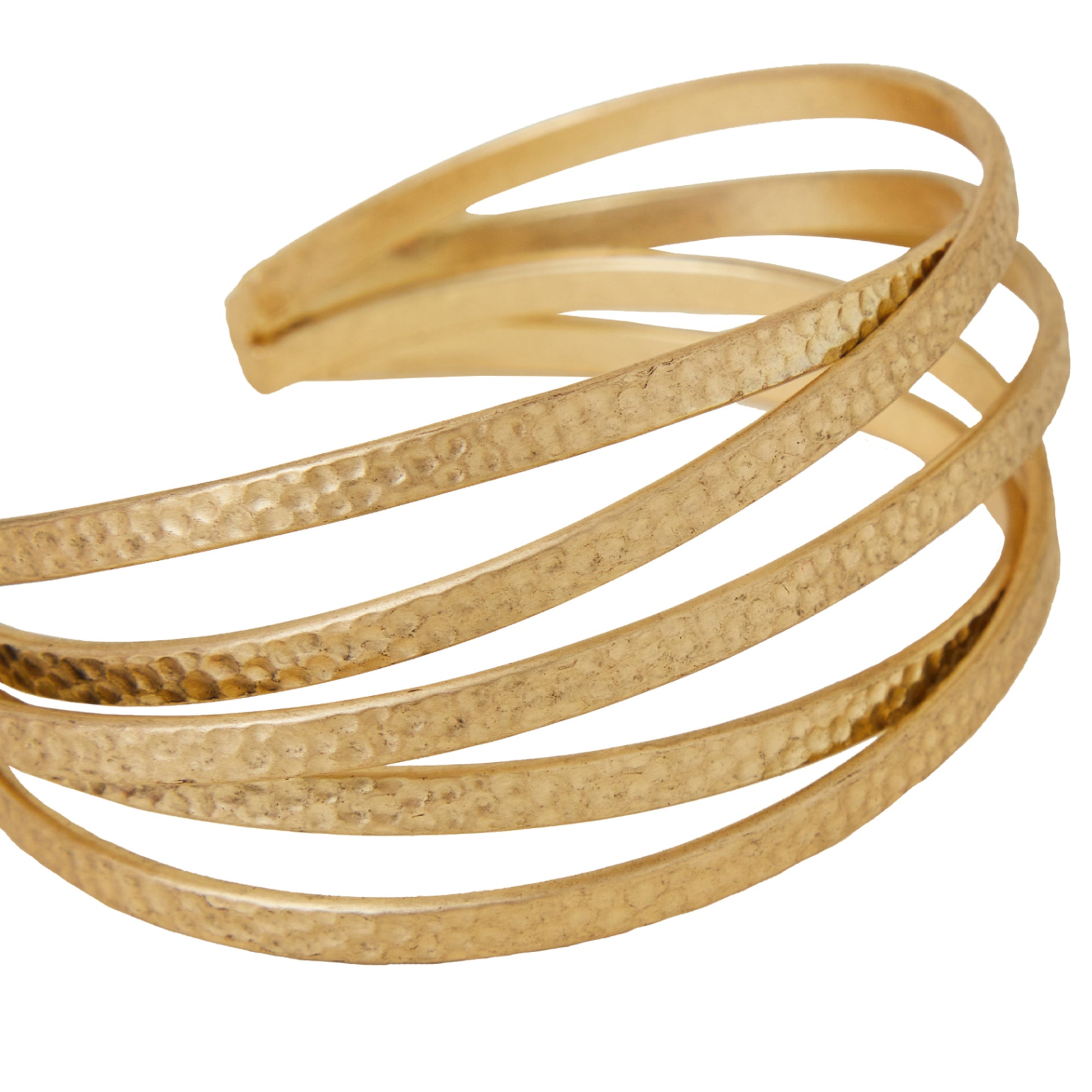 Gold Matte Woven Cuff Bracelet