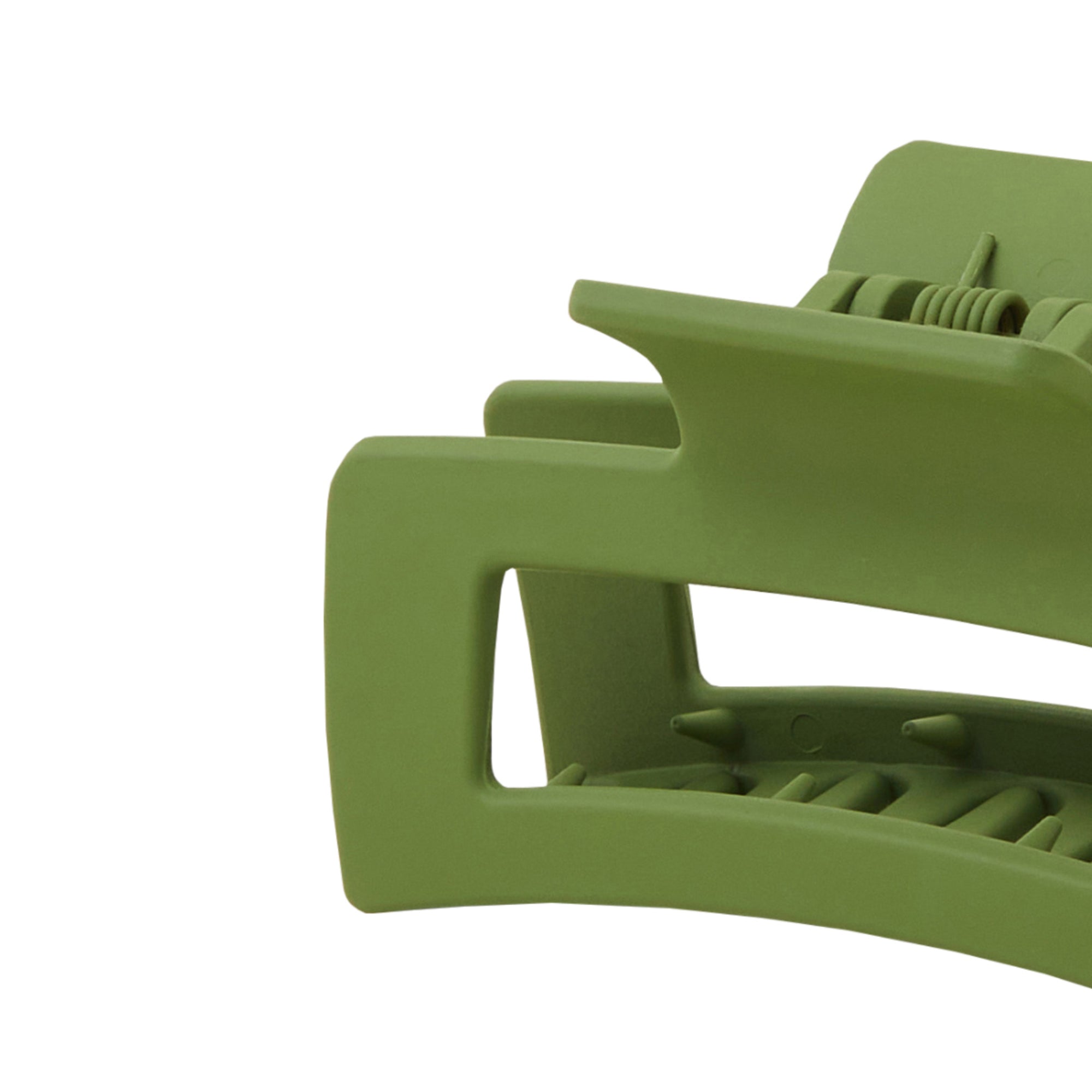 Green Rectangle Matte Claw Clip 