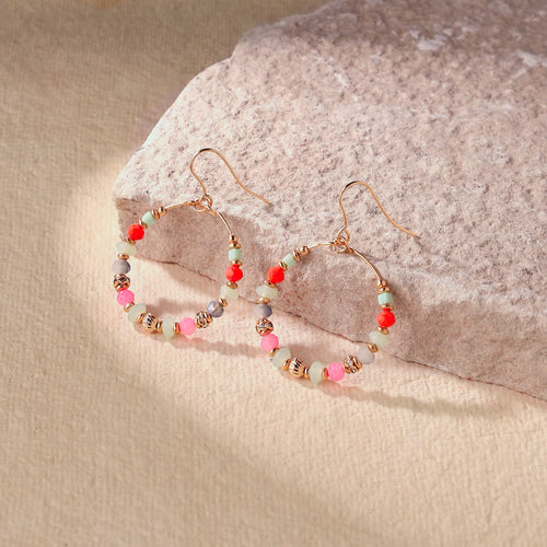 Accessorize London Women's Multi Mini Bead Hoop Earrings
