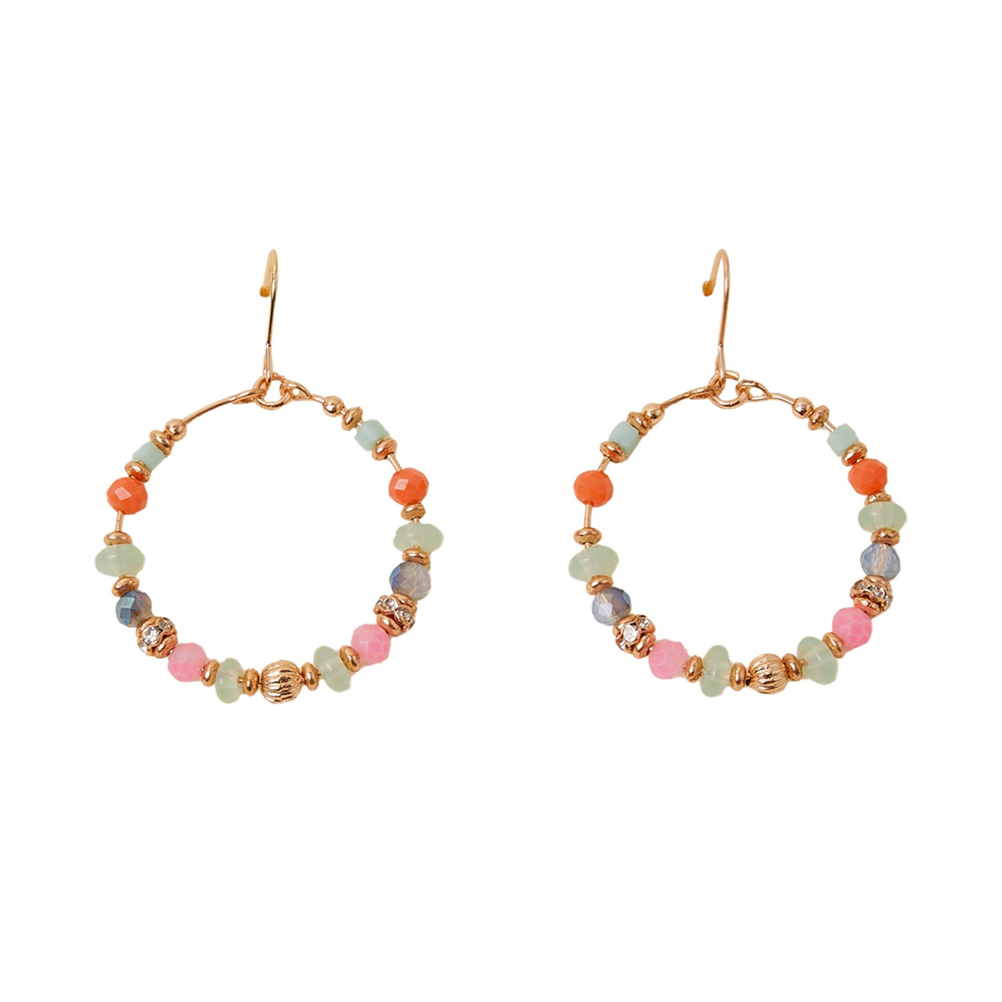 Multi Mini Bead Hoop Earrings