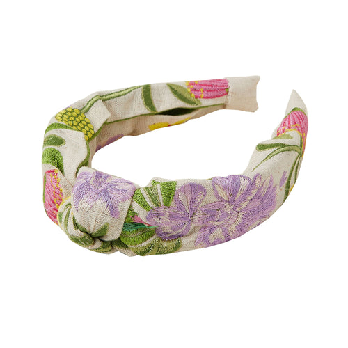 Accessorize London Women's Floral Embroidered Knot Headband
