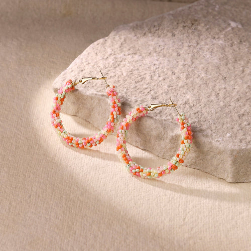 Accessorize London Women's Multi Chunky Beaded Hoop Earringss
