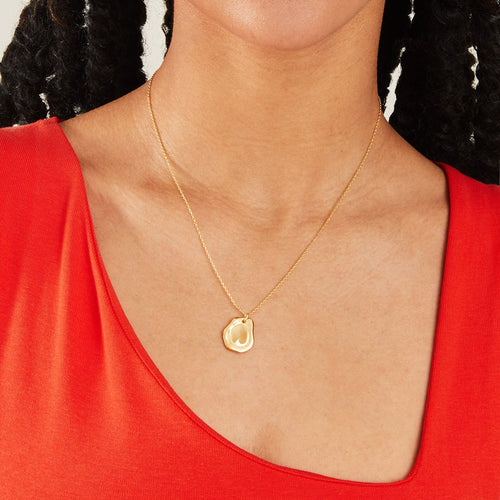 Accessorize London Women's Z Real Gold Plated Molten Pendant Necklace