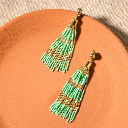 Accessorize London Women's Mint Mixed Tassel Drop Earrings