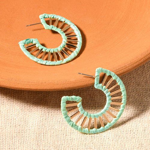 Accessorize London Women's Mint Cut Out Wrap Hoop Earrings