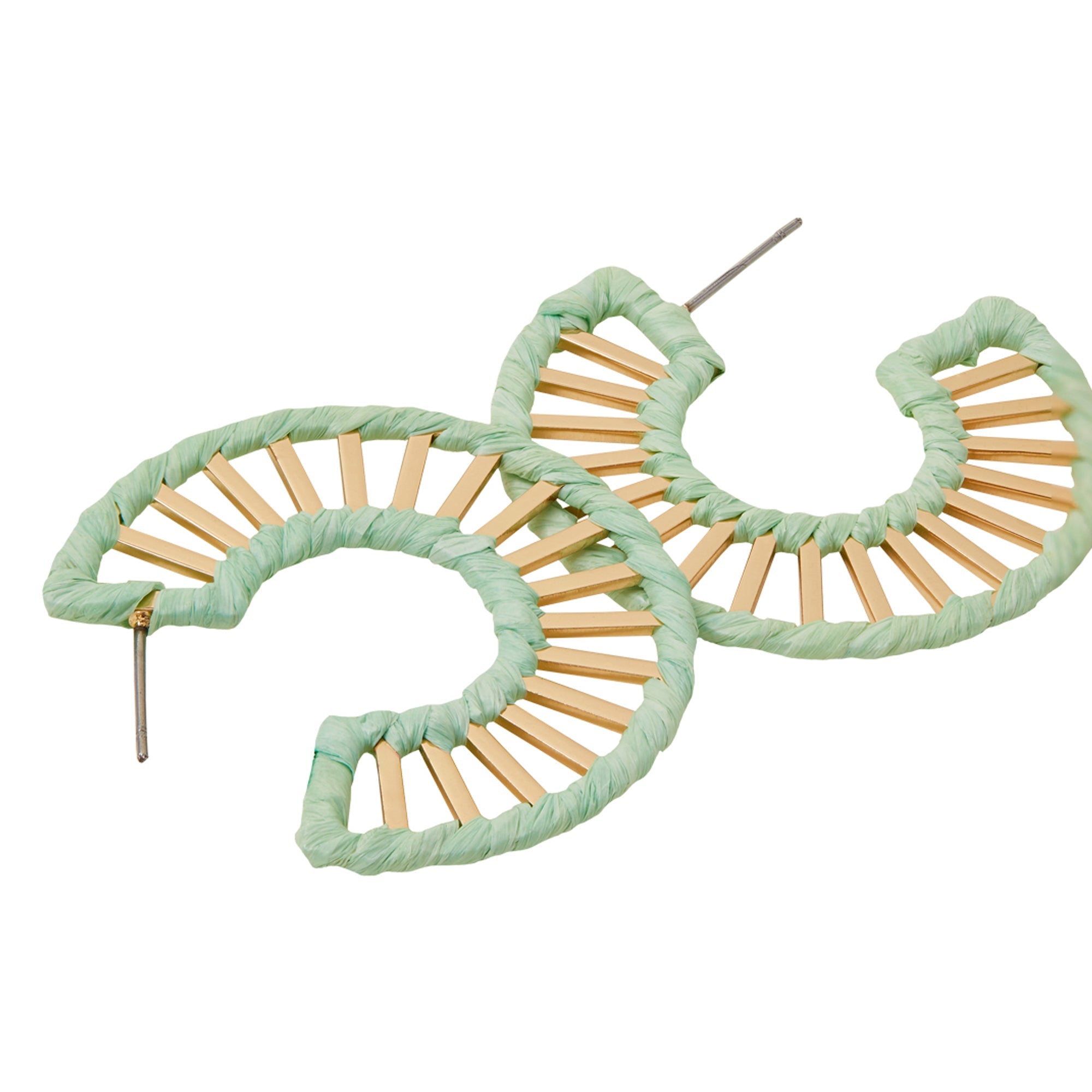 Mint Cut Out Wrap Hoop Earrings