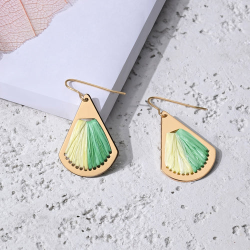 Accessorize London Women's Gold Raffia Inlay Earrings