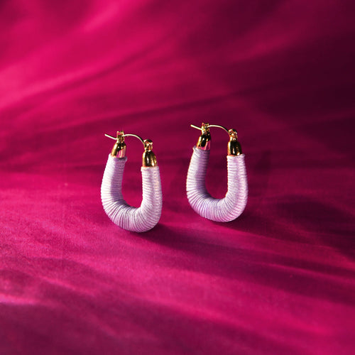 Accessorize London Women's Lilac  Wrapped Hoop Earrings