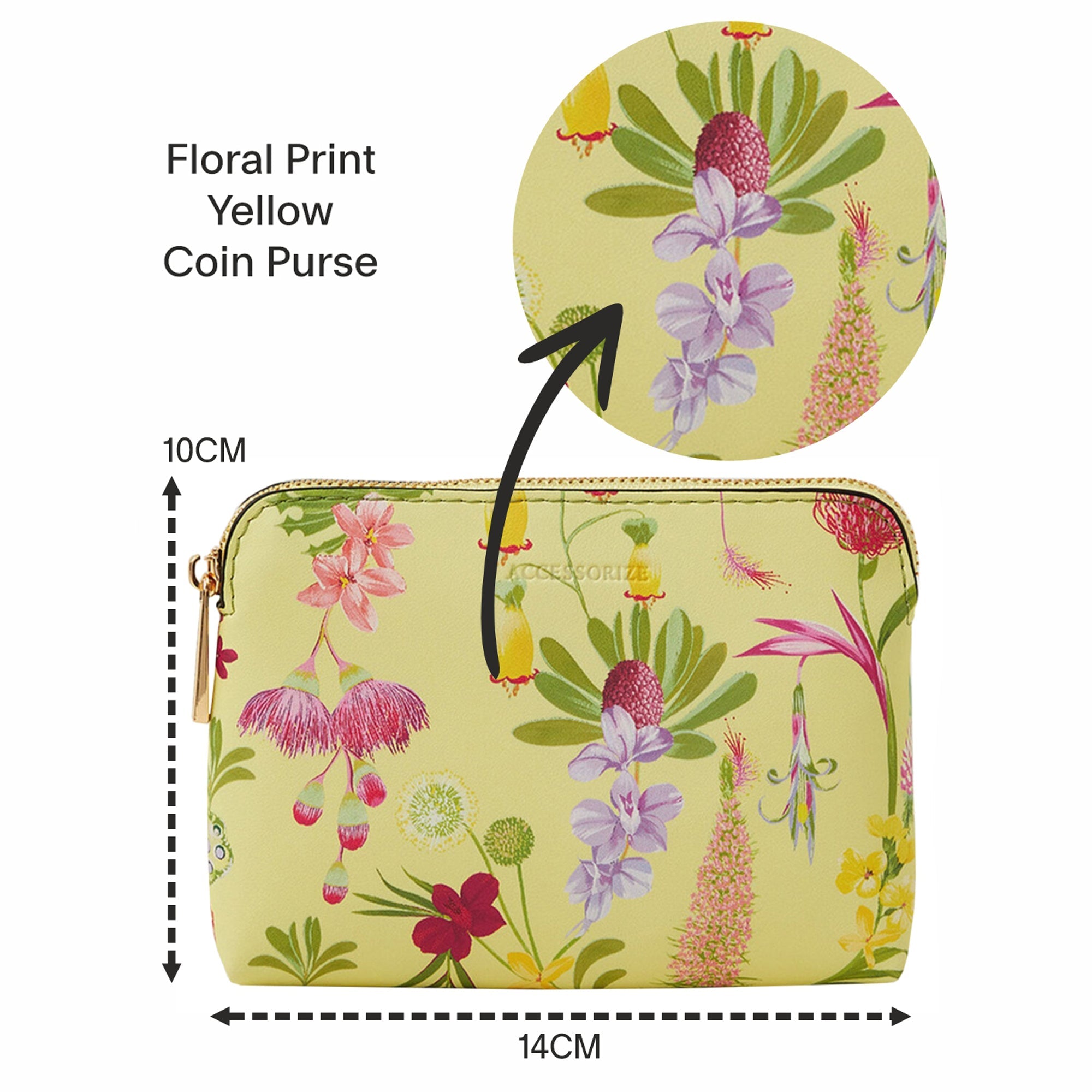 Yellow Floral Print Coin Purse