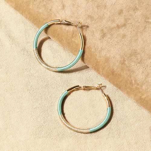 Accessorize London Women's  Blue Wrapped Hoop Earrings