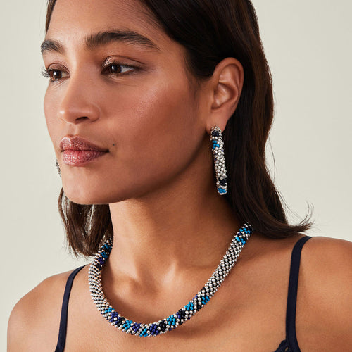 Accessorize London Women's Blue Large Beaded Necklace