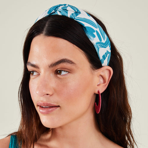 Accessorize London Women's Blue Leaf Twist Headband