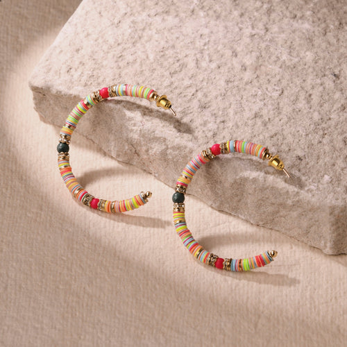 Accessorize London Women's Multi Bright Disc Hoop Earrings