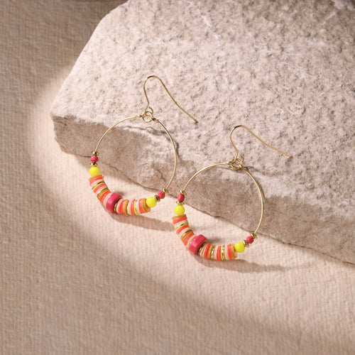 Accessorize London Women's Multi Small Beaded Hoop Earrings