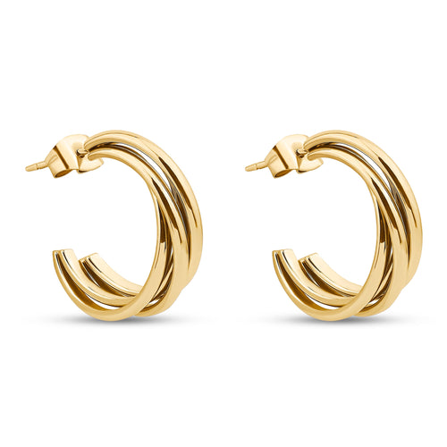 Accessorize London Women Gold-Plated Stainless Steel Twist Hoop Earrings