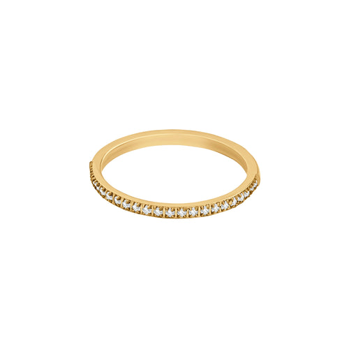 Accessorize London Women Gold-Plated Stainless Steel Sparkle Band Ring Gold-Large