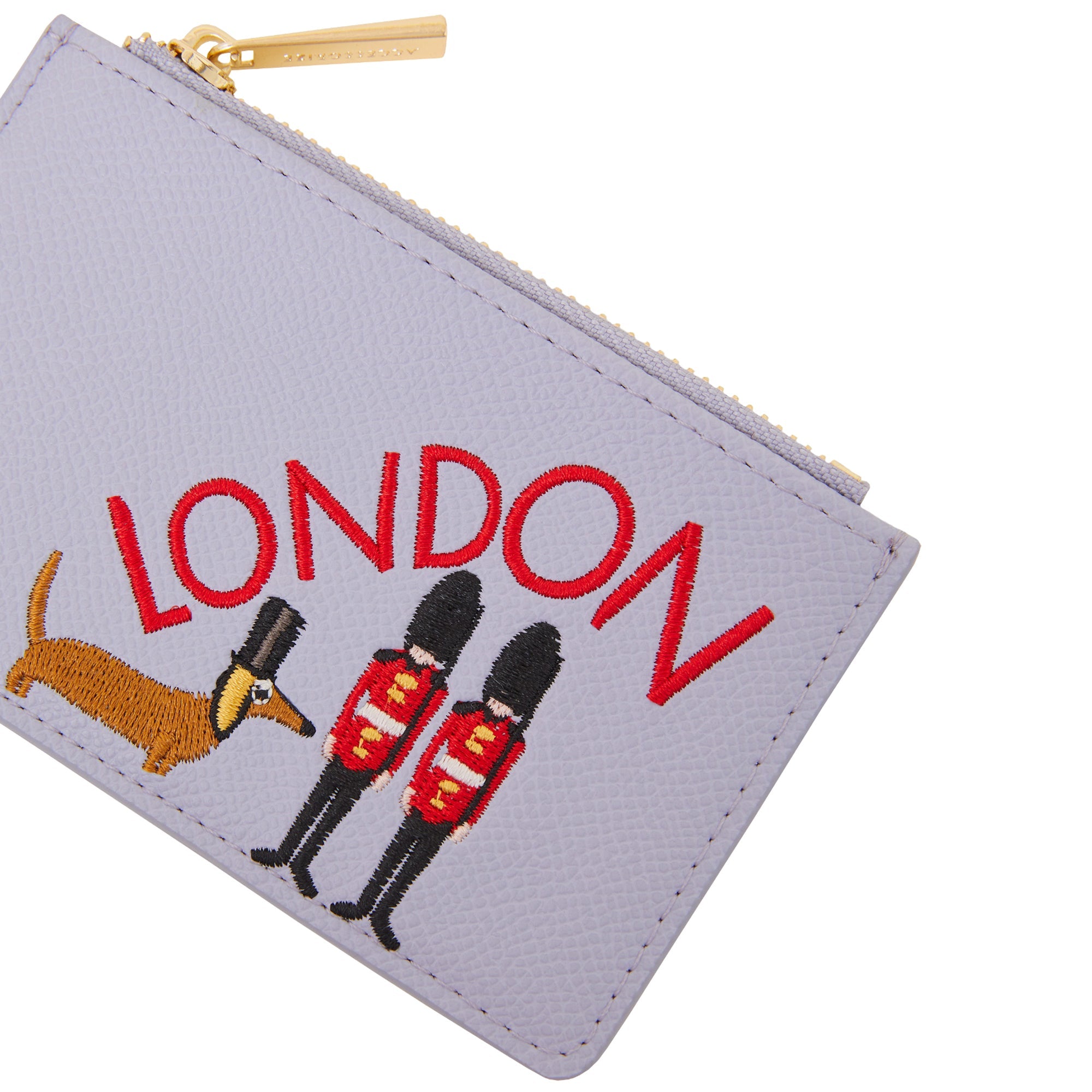 Accessorize London Women's Purple London Embroidered Card Holder