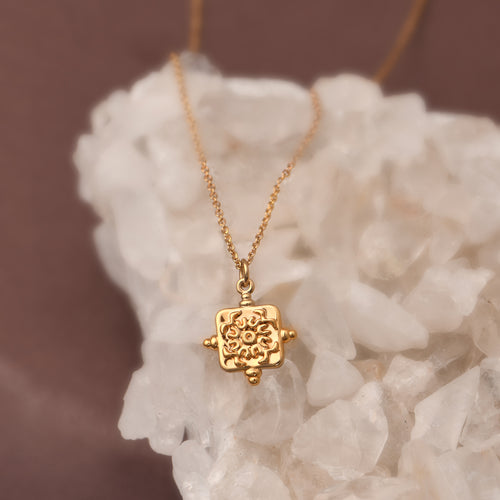 Accessorize London Women's Z Real Gold Plated Square Pendant Necklace