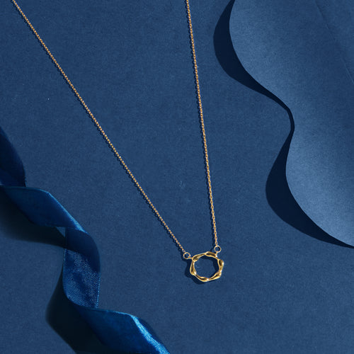 Accessorize London Women's Z Real Gold Plated Molten Flower Pendant Necklace
