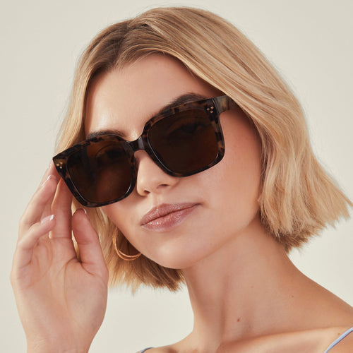 Accessorize London Women's Oversized Tort Square Sunglasses