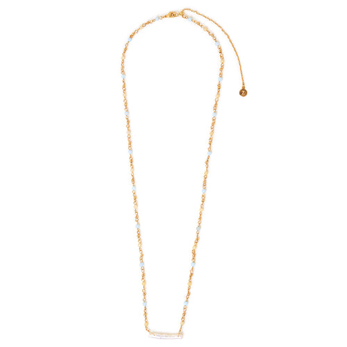 Accessorize London Women's Z Real Gold Plated Longline Pearl Bead Chain Necklace