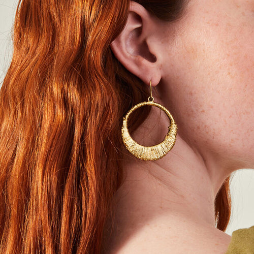 Accessorize London Women's Gold  Wrapped Metal Hoop Earrings
