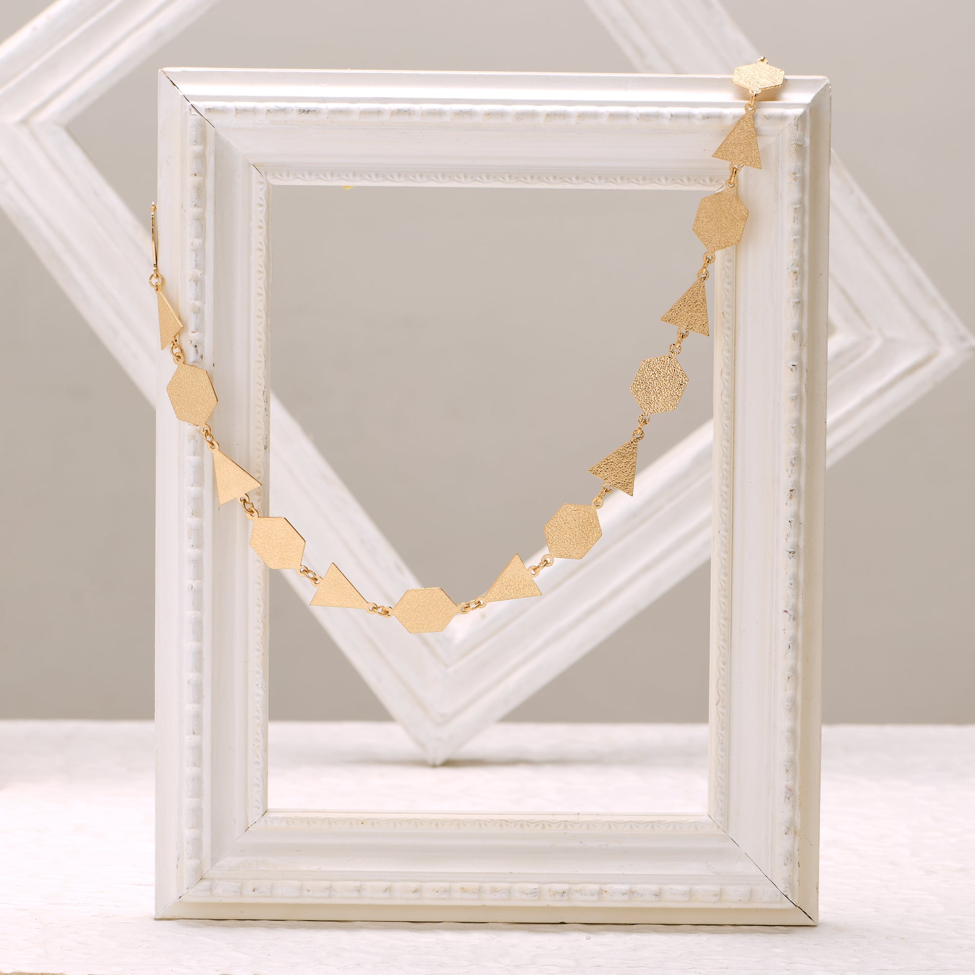 Gold Geometric Shapes Collar Necklace