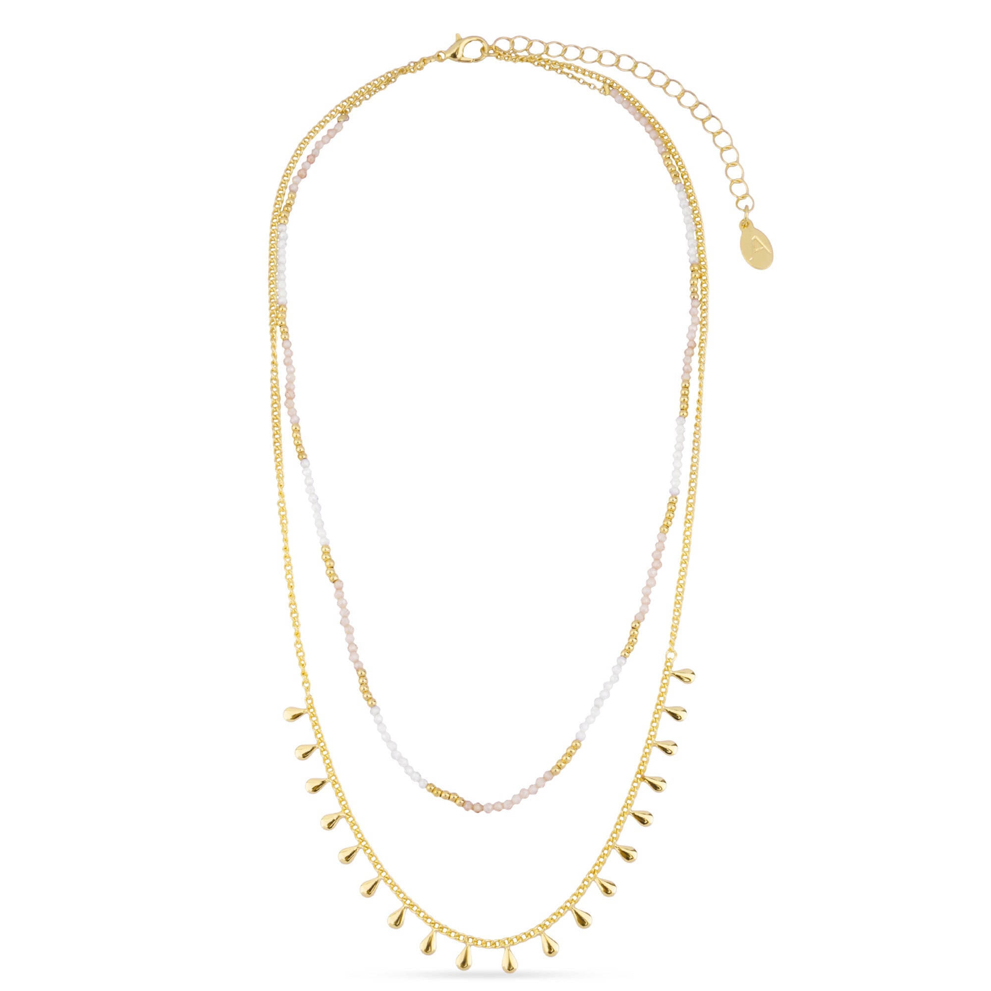 Gold Facet Bead Layered Necklace