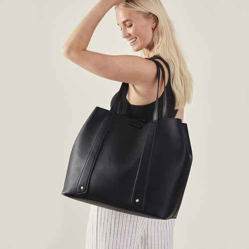 Accessorize London Women's Black Evie Large Shoulder Bag