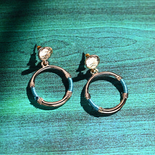 Accessorize London Women's Gold Thread Detail Doorknocker Earrings
