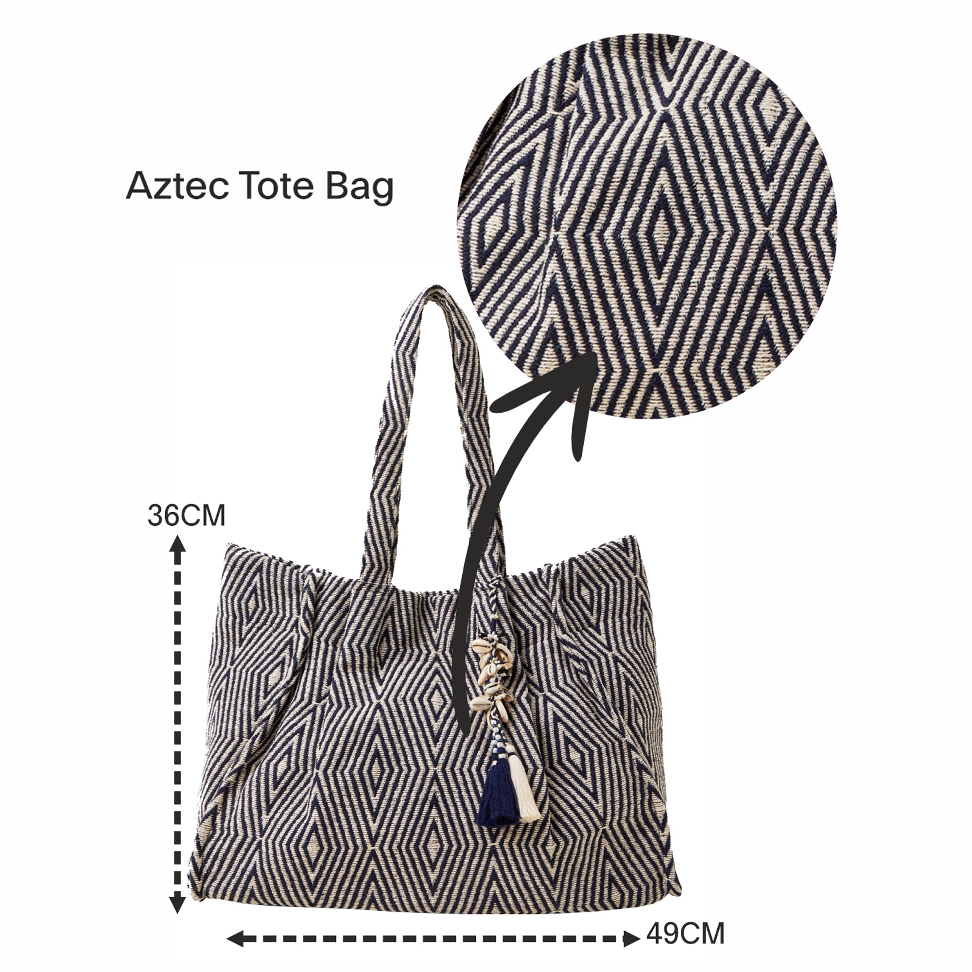 Blue Aztec Tote Bag