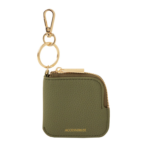 Accessorize London Women's Khaki Keyring Coin Purse