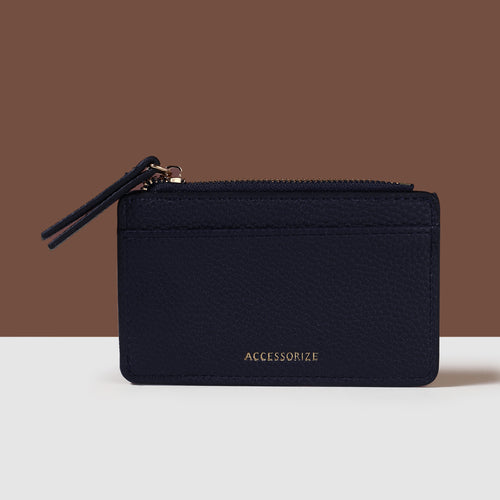 Accessorize London Women's Navy Blue Window Card Holder
